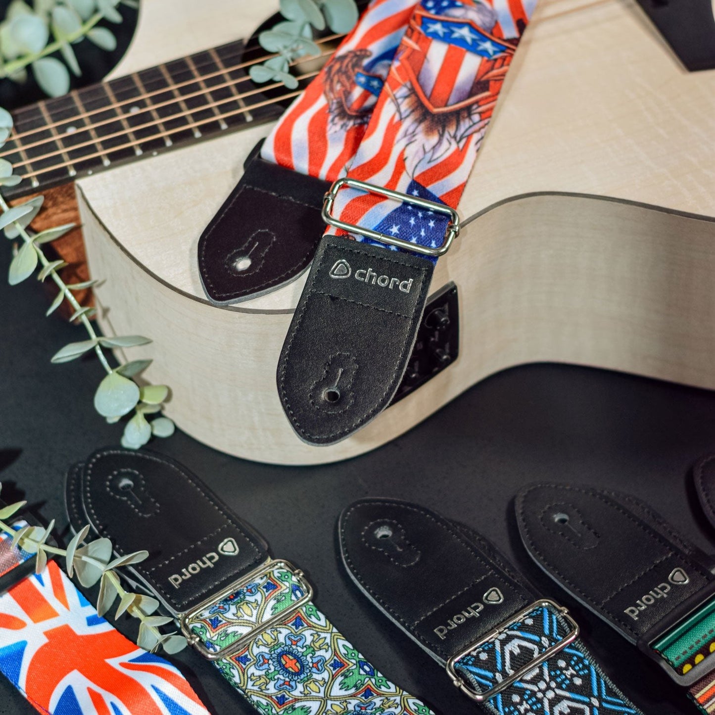 USA AMERICAN Flag & Eagle Deluxe Printed Design Guitar Strap ROCK & ROLL