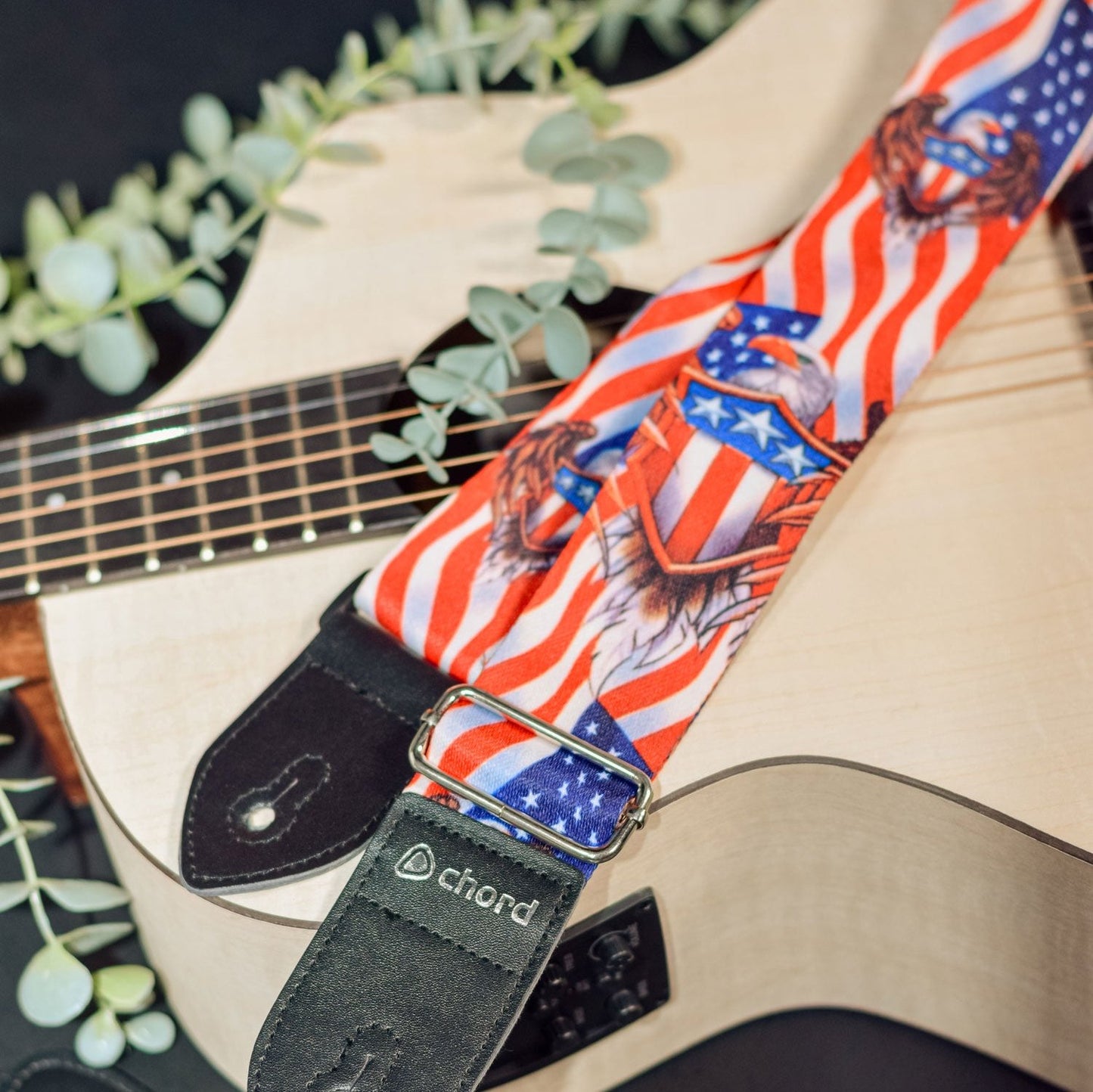 USA AMERICAN Flag & Eagle Deluxe Printed Design Guitar Strap ROCK & ROLL