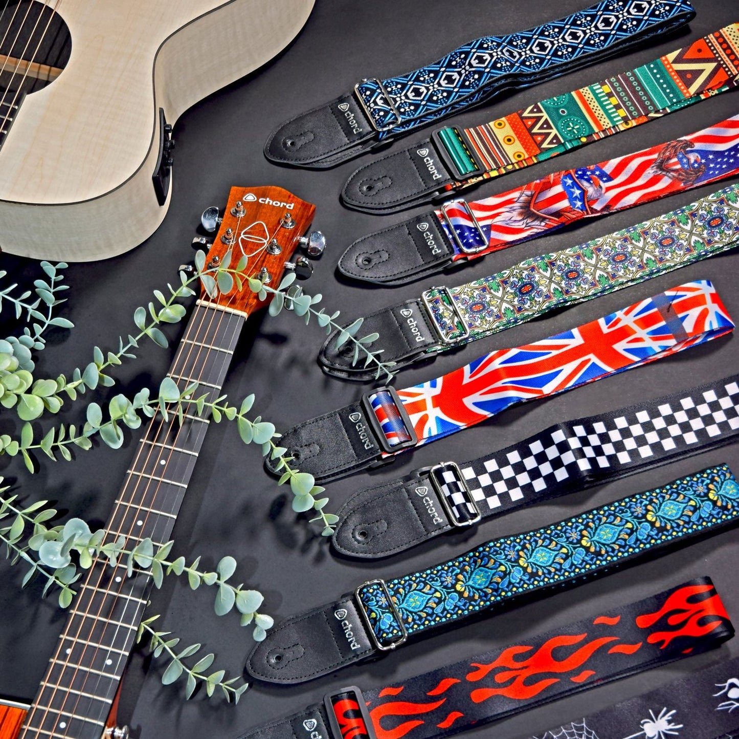 USA AMERICAN Flag & Eagle Deluxe Printed Design Guitar Strap ROCK & ROLL