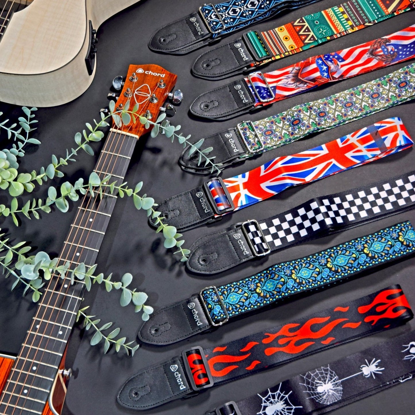 Guitar Strap Two-Tone Deluxe Printed Design