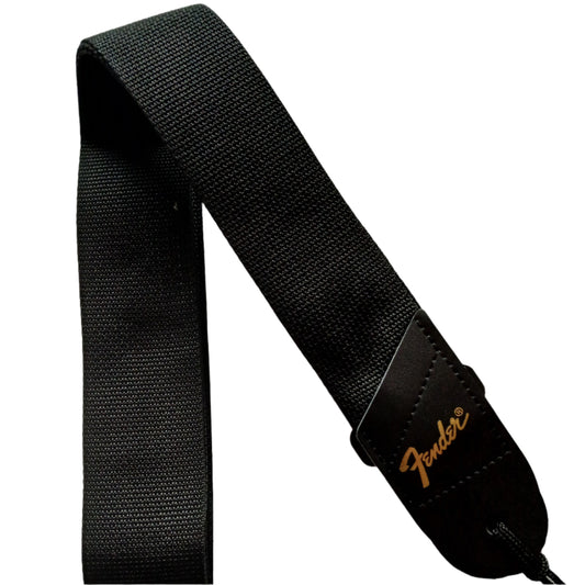 Fender Guitar Strap 2" With Pick Holder GOLD Logo Adjustable Length