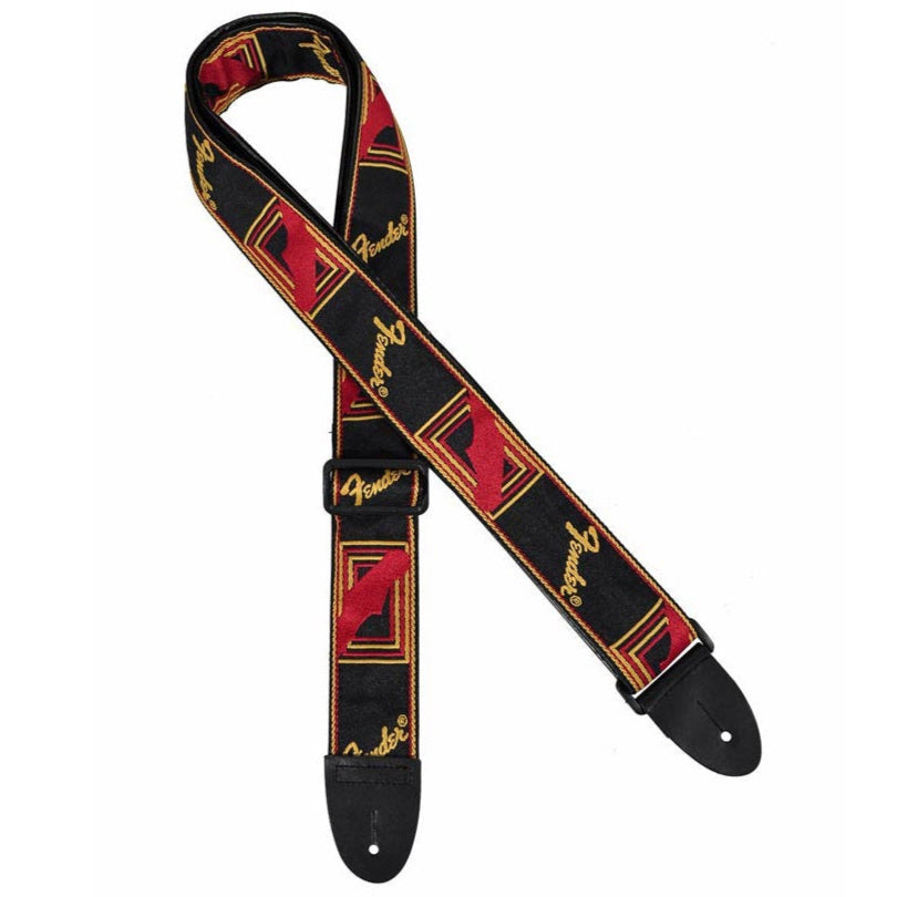 Fender Monogrammed Guitar Strap - Black/Yellow/Red