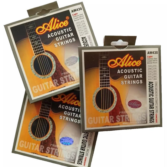 Acoustic Guitar Strings 3 Set Bundle Bronze/Stainless Steel .012 - .053 ALICE